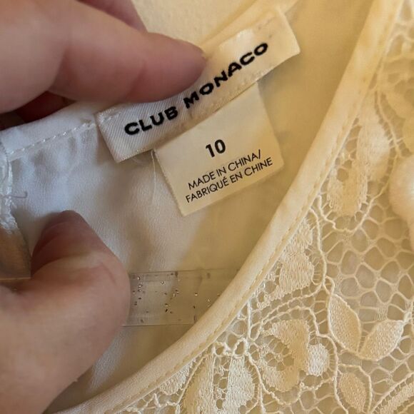 Club Monaco Mayara dress white lace 3d floral dress size 10 - Picture 6 of 11